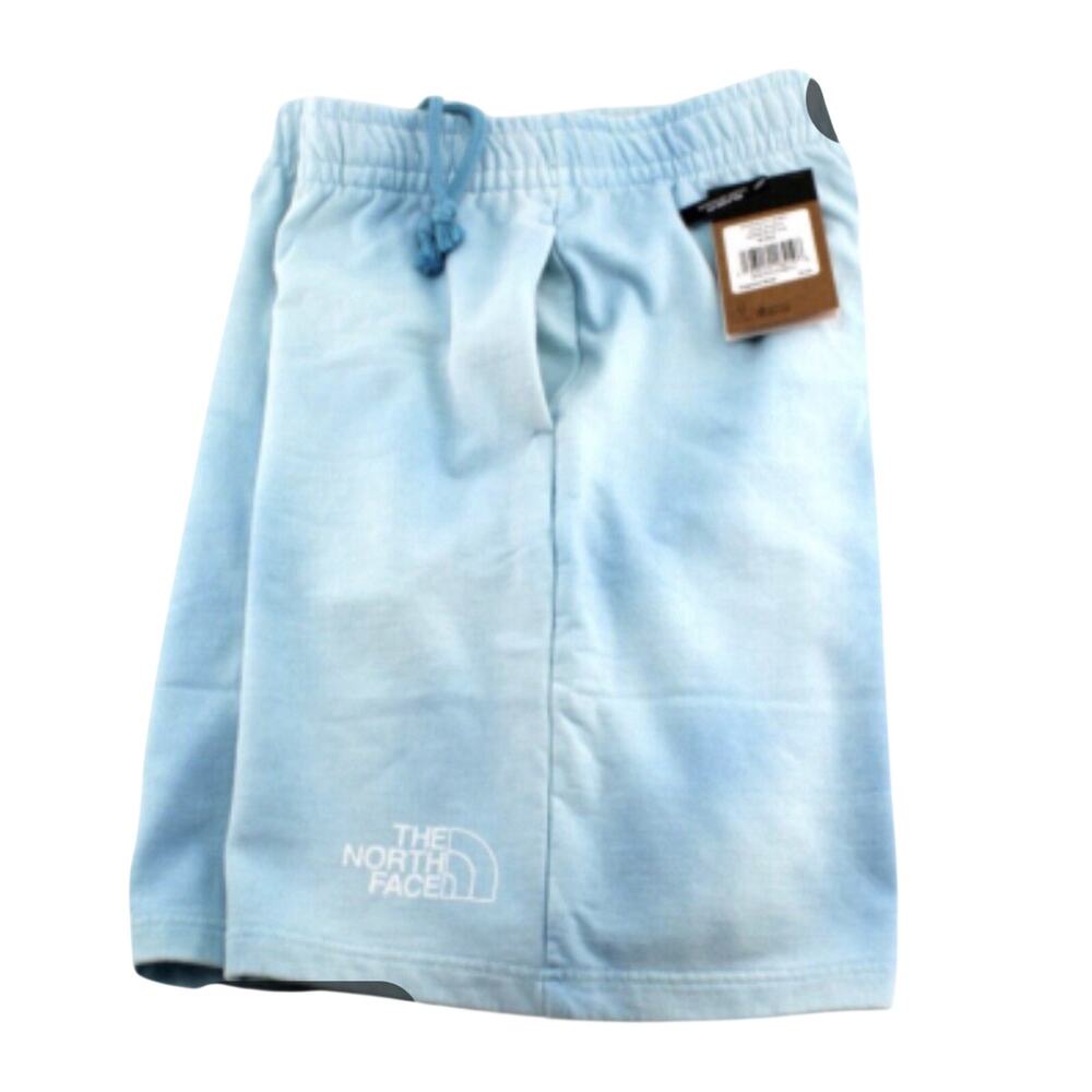 The North Face TNF 7” Tie Dye Sweat Shorts Blue White Relaxed Fit Womens XS NWT